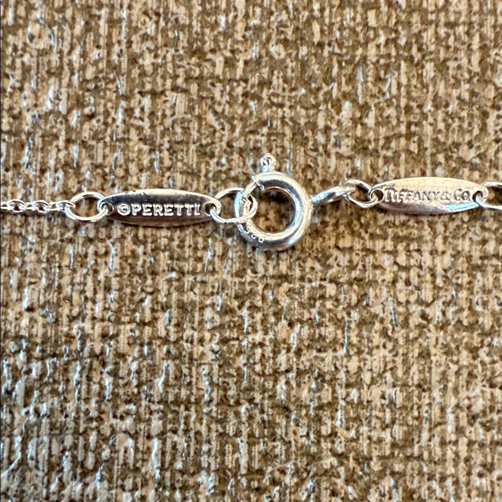 Tiffany & Co. Sterling Silver Blue Heart Key Pendant with 16-Inch Chain - Picture 5 of 7